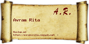 Avram Rita névjegykártya